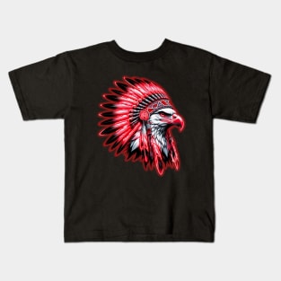 Bald Eagle Wearing a Native American Headdress Kids T-Shirt